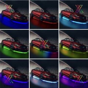 Lampu Kolong Luar Mobil RGB APP Remote 4 Pcs 90cmx2 Pcs 120cmx2 Pcs