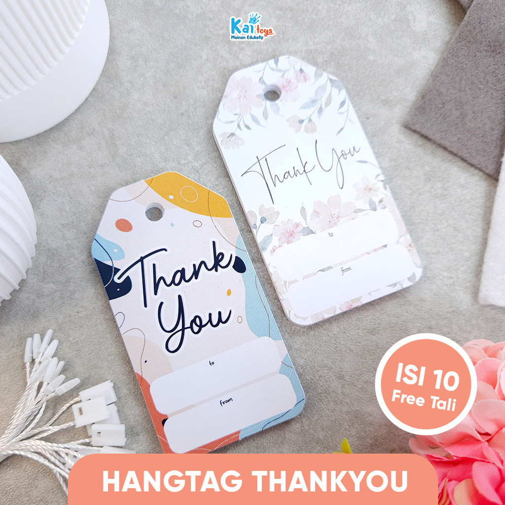 Jual Hangtag Thank You 10 pcs + Tali / Hang Tag Kado & Hampers Ucapan ...