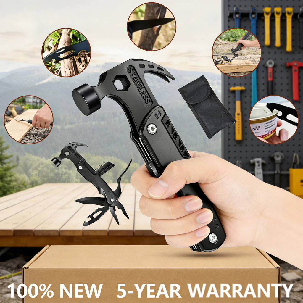 PALU MULTIFUNGSI/Palu Tang Lipat Multifunctional Axe Hammer Survival Tools/alat multifungsi/palu multifungsi/palu tang lipat/tang lipat - foto 1