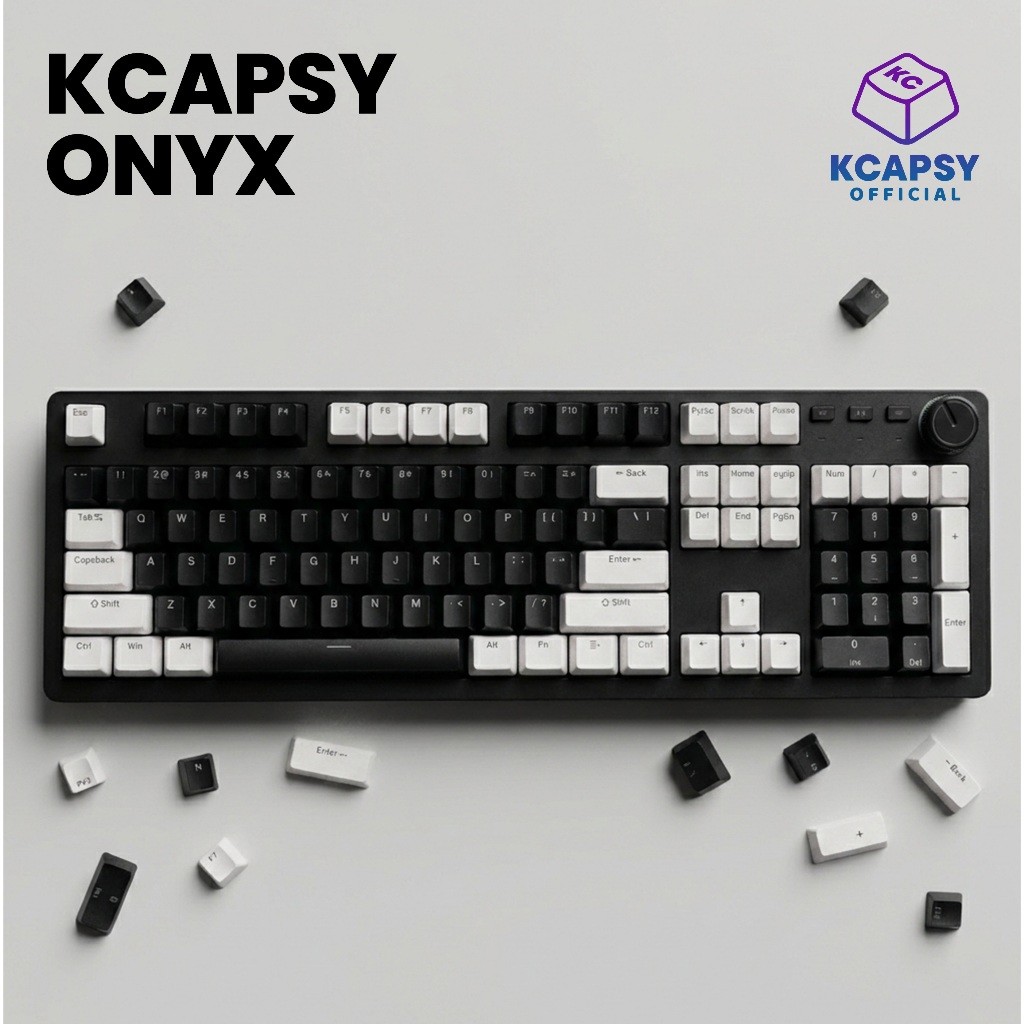 Jual 5Star Keycaps Mechanical Keyboard Hitam Putih 104 Keys ABS OEM ...