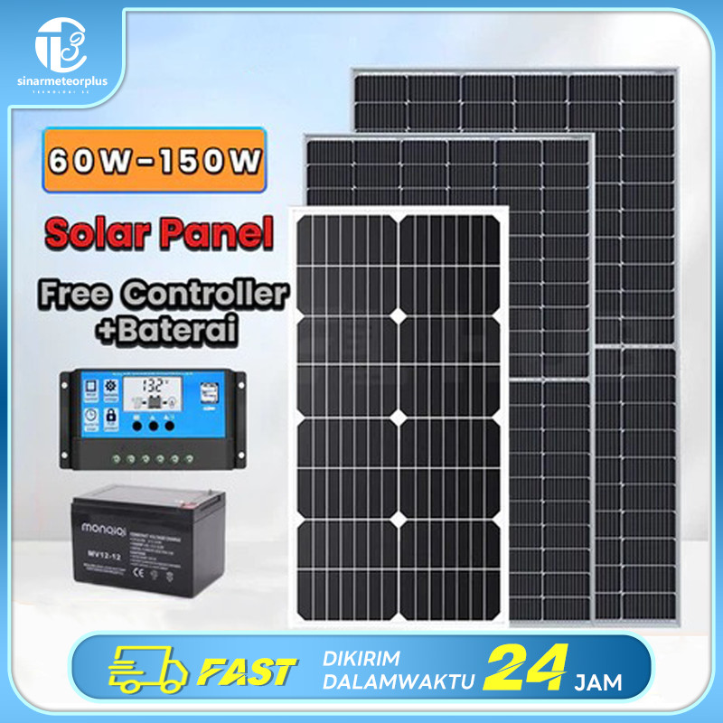 Jual Panel Surya 100W Panel Surya Solar Charge Controller LED Display ...