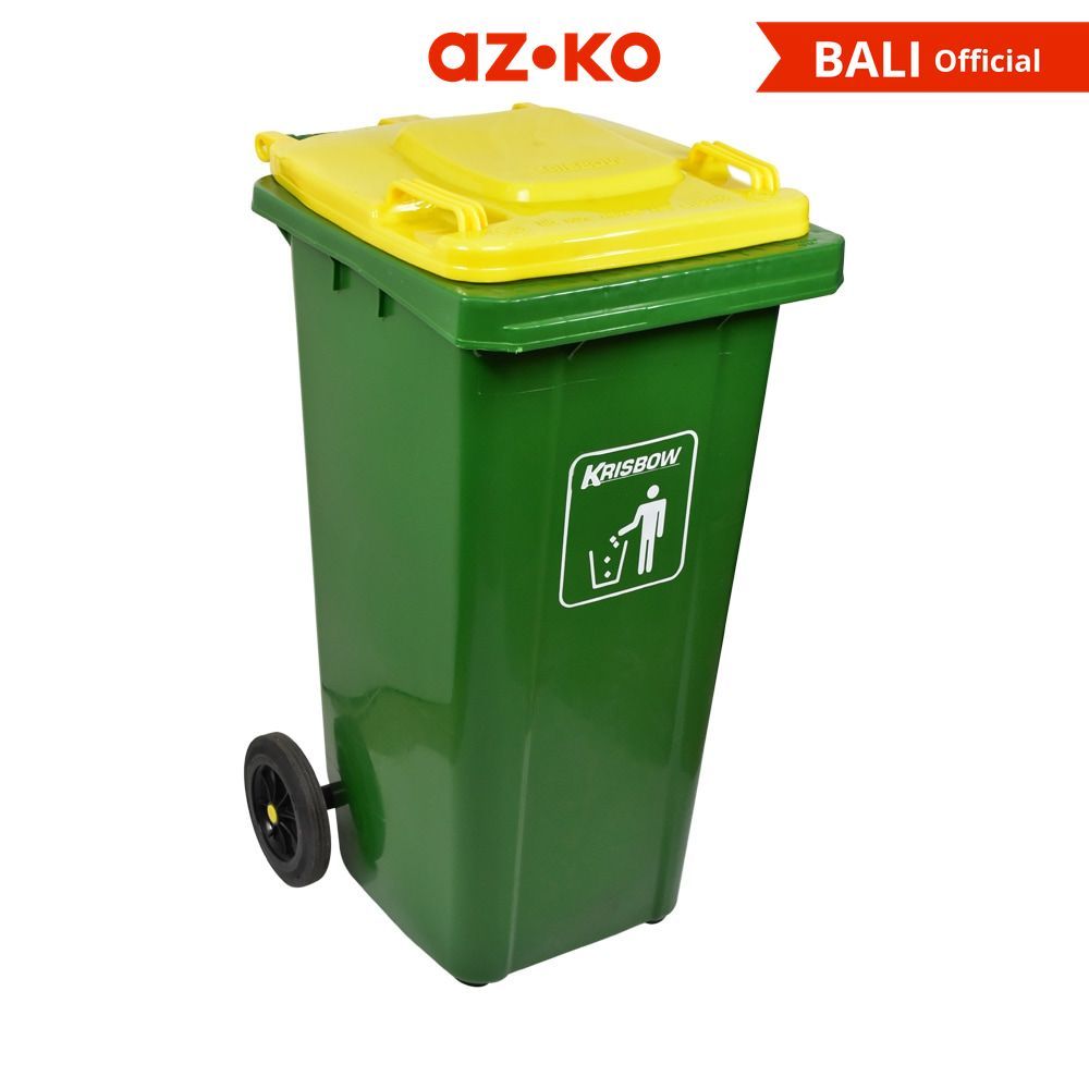 Jual AZKO Krisbow 120 ltr Tempat Sampah Plastik - Hijau/Kuning Tong ...