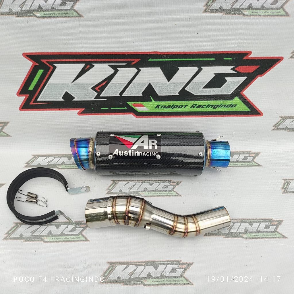 Jual knalpot racing austin racing blue slip on knalpot R25 mt 25 ninja ...