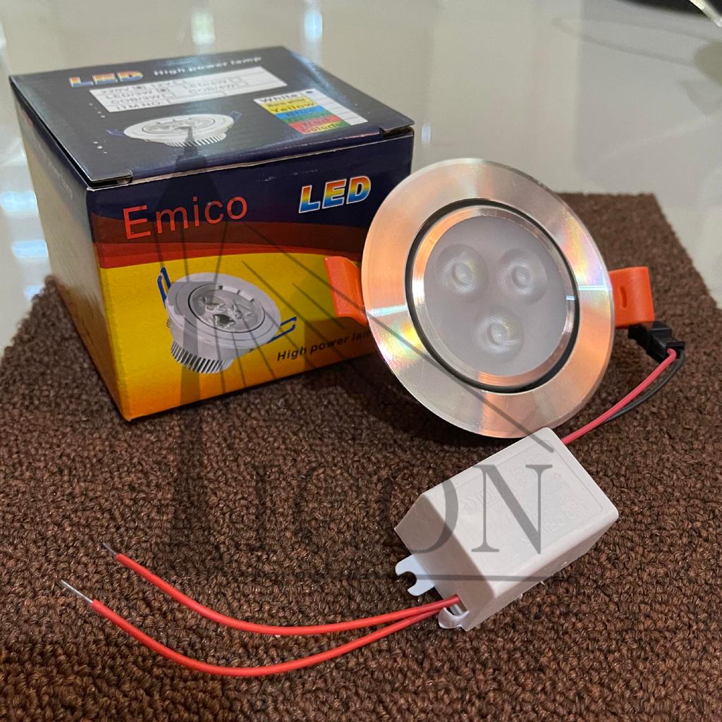 Jual EMICO Lampu Downlight LED 3W 3 mata - White / Warm White | Shopee ...