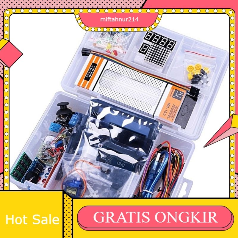 Jual arduino Uno r3 kit paket pemula belajar dip compatible | Shopee ...