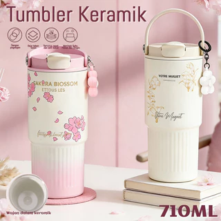 Tumbler 710ml Isolasi Suhu Ganda Dengan Sedotan