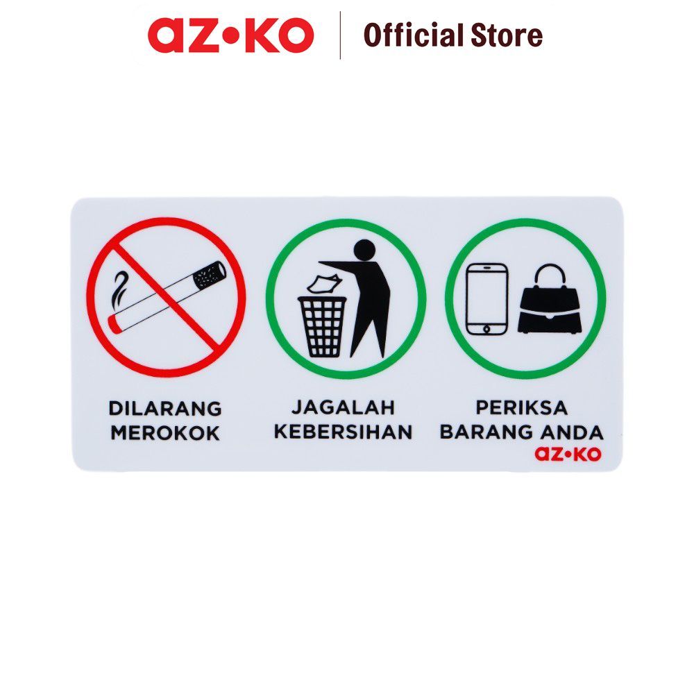 Jual AZKO Azko 10x20 cm Stiker Anodized Akrilik 3 Sign Public - Putih ...