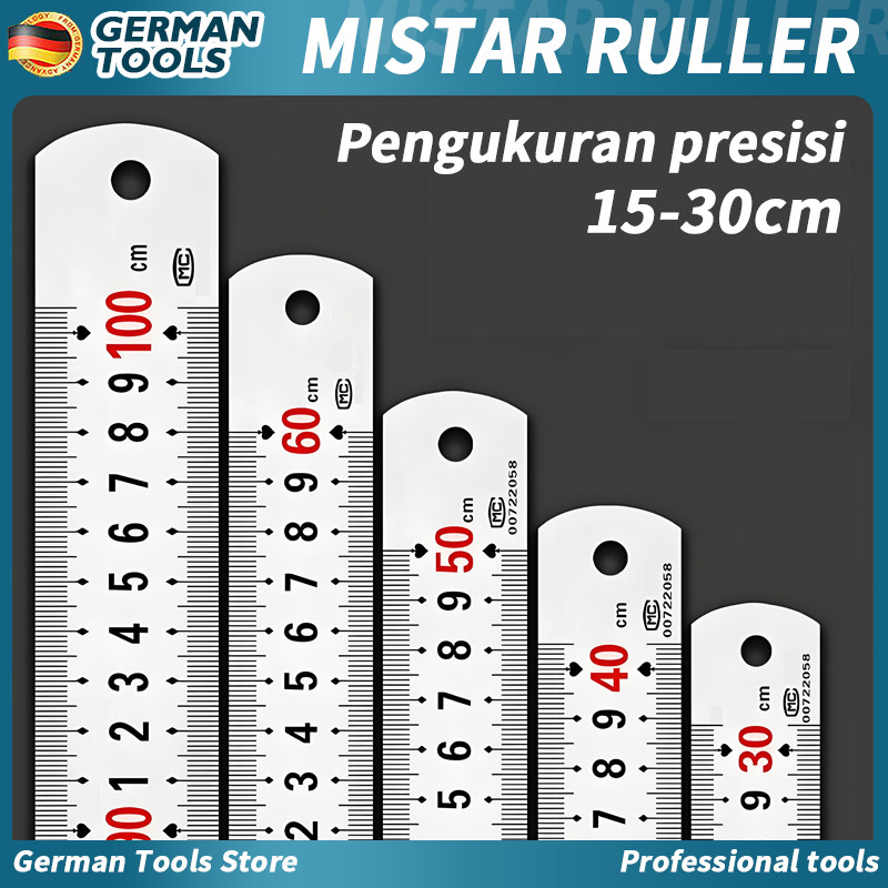 Jual German Tool Monake Penggaris Logam 15/20/30CM Penggaris Besi ...