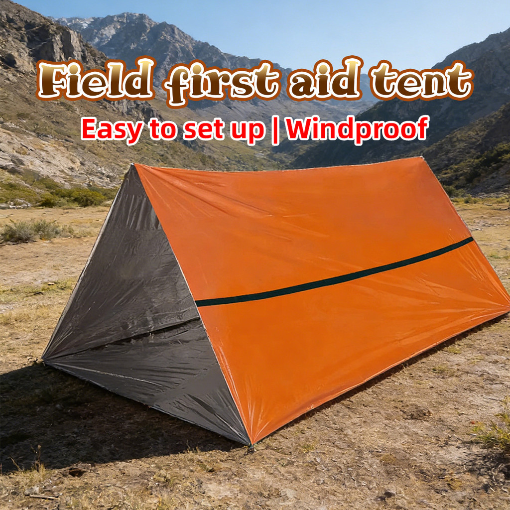 Tenda gunung darurat Emergency Jas hujan Flysheet Waterproof Ringan Pelapis Tenda Camping Outdoor
