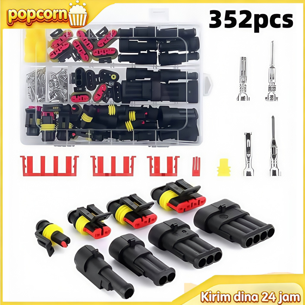 Jual 352pcs Soket Kabel Mobil Tahan Air Socket Konektor Kabel Mobil ...