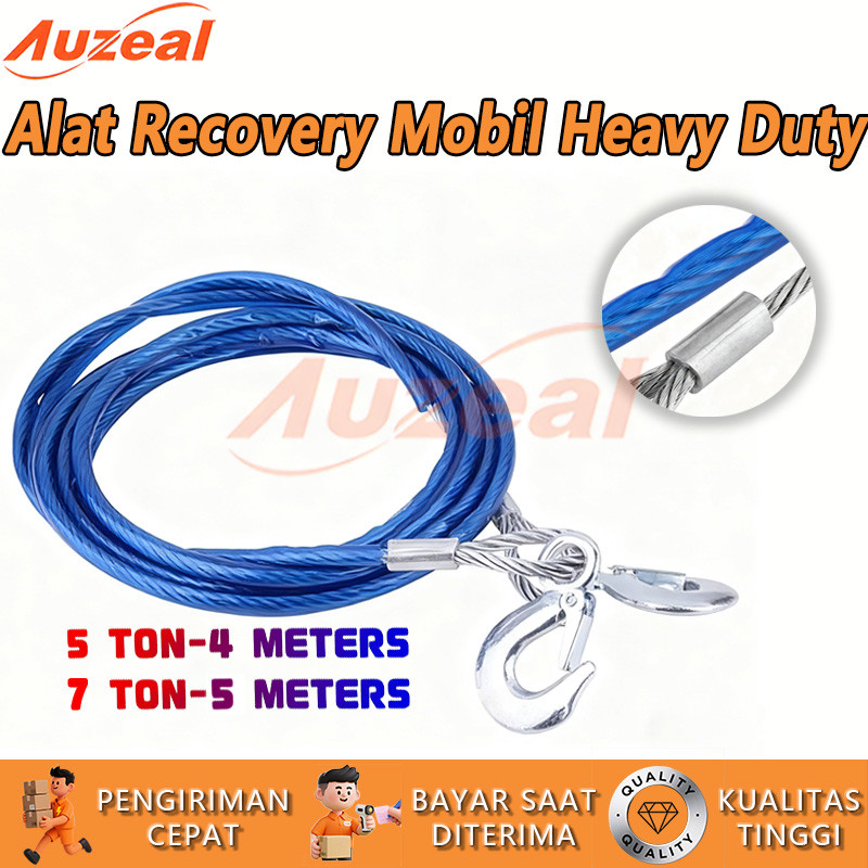 Jual Auzeal Tali Derek Kawat Baja Mobil Seling Sling Towing Tow Rope ...