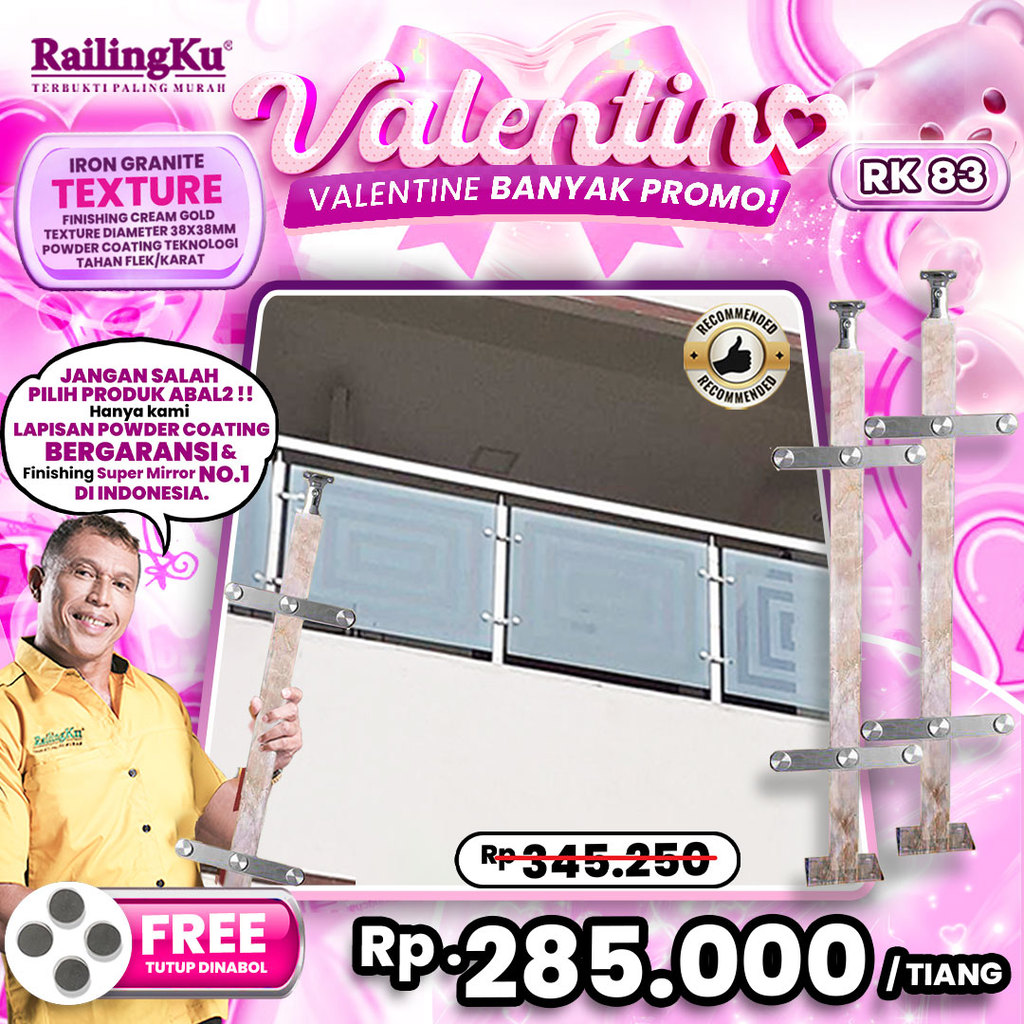 Jual Railing Tangga Stainless Maroon Marble Texture Railingku ...