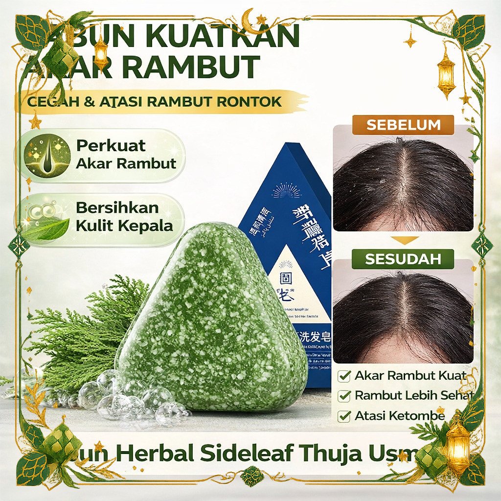 Jual Sabun Cuci Rambut Daun Cypress Usman/Perawatan Rambut/Perkuat Akar ...