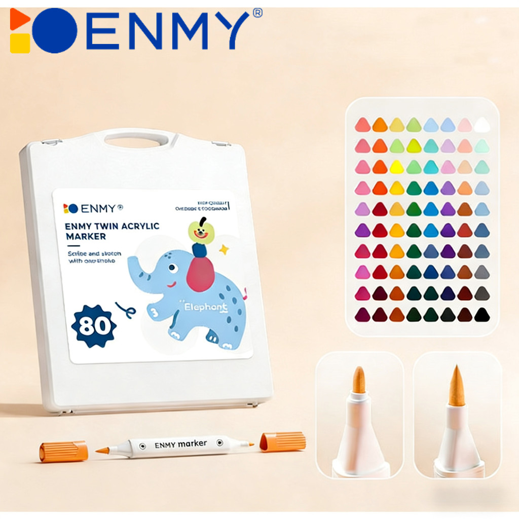 Jual ENMY 80warna Acrylic Paint Marker Set with Dual Tip | Shopee Indonesia