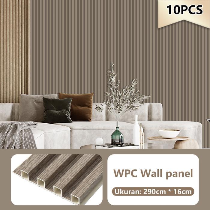 Jual PROMO 1 Kotak 10 Pcs WPC Panel Dinding Motif Kayu Panjang 2.9 ...