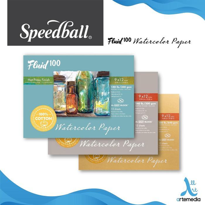 Jual Speedball Fluid 100 Watercolor Paper Block 300gsm 9×12 inch | 100% ...