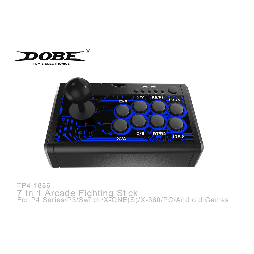 Jual DOBE 7 In1 USB Arcade Fight Stick Street Fighting Joystick ...