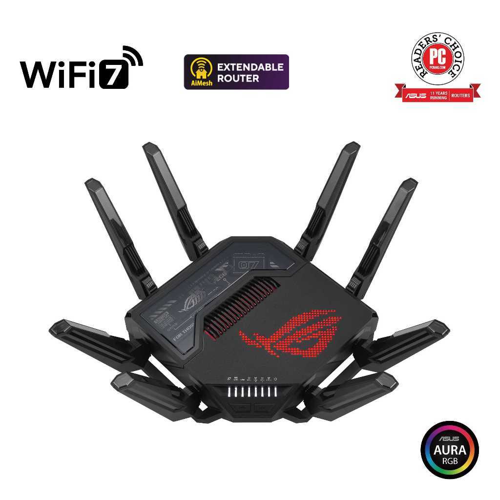 Jual ASUS ROUTER ROG RAPTURE GT-BE98 QUAD-BAND WIFI 7 802.11BE ...