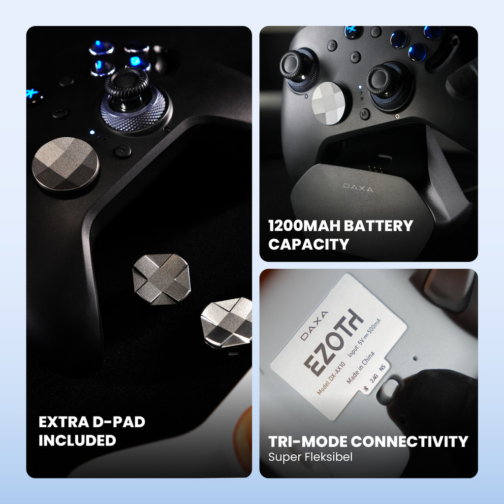 Rexus Daxa Ezoth AX10 Gamepad Wireless Gaming Controller - Adjustable TMR Joystick & Swappable ABXY (4)