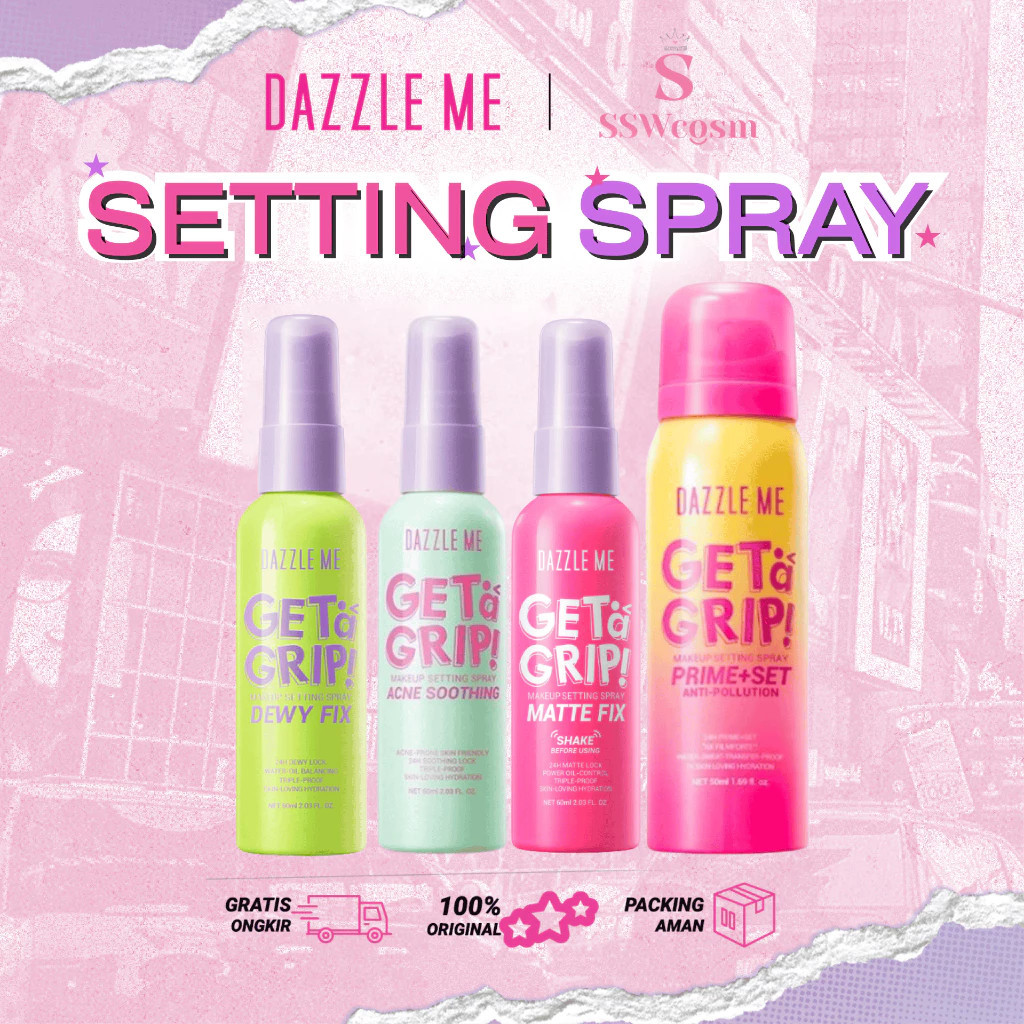 Jual Dazzle Me Get a Grip Make Up Spray| Matte, Dewy, Acne Soothing ...