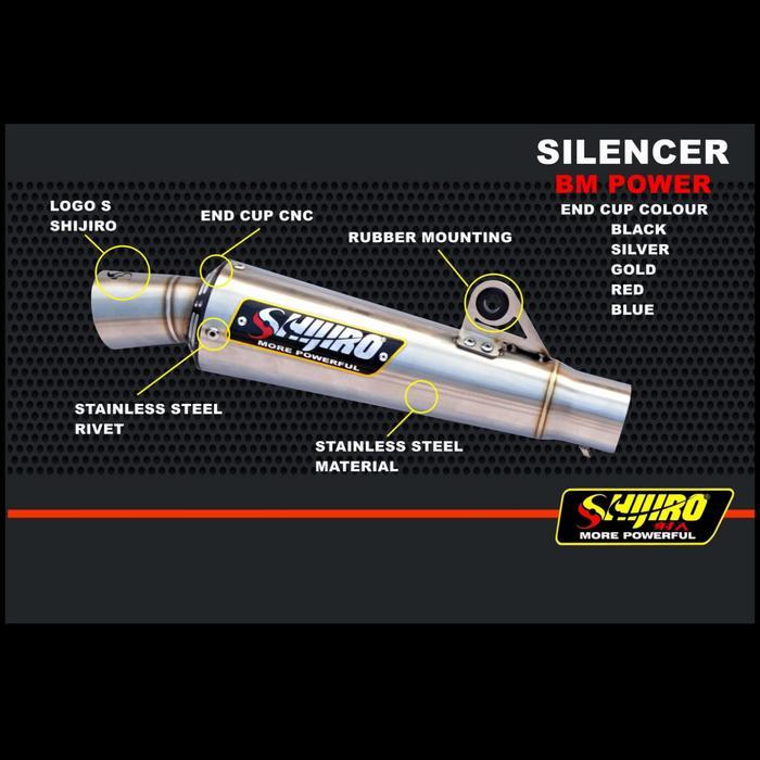 Jual Silencer only SHIJIRO Racing Original type BM POWER - 50 mm ...