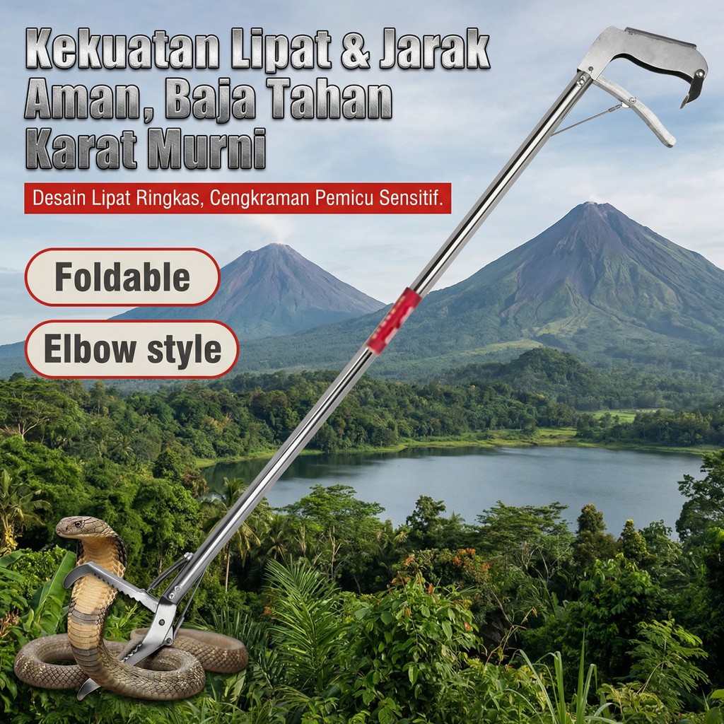Jual 210CM/155CM Tang Ular Baja Tahan Karat Penangkap Ular/Snake Tongs ...
