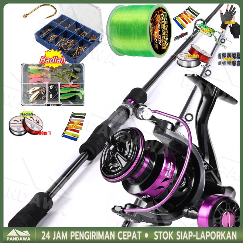 [COD] Daiwa Set Pancing 1.65M/1.8m/2.1m/2.4M Joran Pancing 1000-4000 Reel Pancing 150M Senar Pancing Umpan Combo pancingan set lengkap/pancing 1 set lengkap kuat / joran pancing 1 set murah / pancing casting full set / Set Alat Pancing Murah