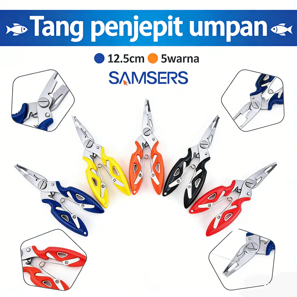 Jual 12.5cm Tang Mancing Split Ring 5 Warna Fishing Pliers Fish Line ...
