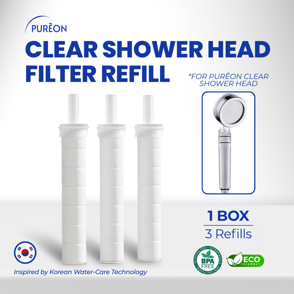 Jual PURẼON Clear Shower Head Filter Refill – Premium Shower Filter ...