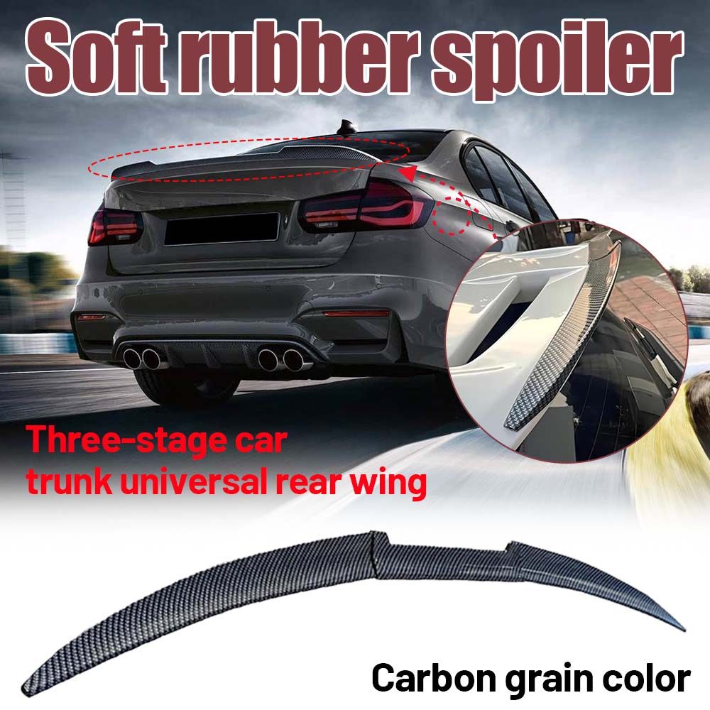 Jual Bright Black/Carbon Pattern Car Trunk Spoiler Wing Set y 3-Piece ...