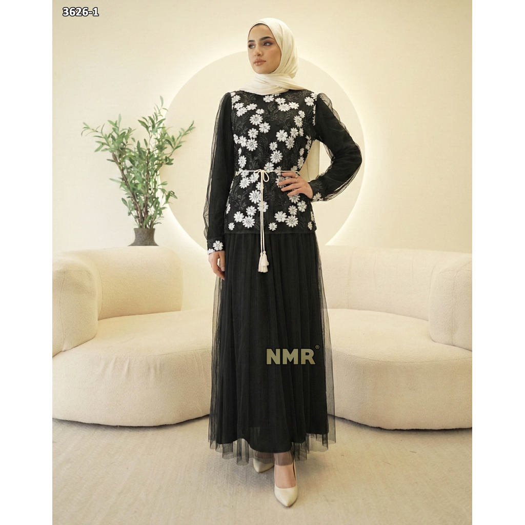 Jual NMR Gamis Tulle Garden Kombinasi Soft Tulle (FREE TALI PINGGANG ...