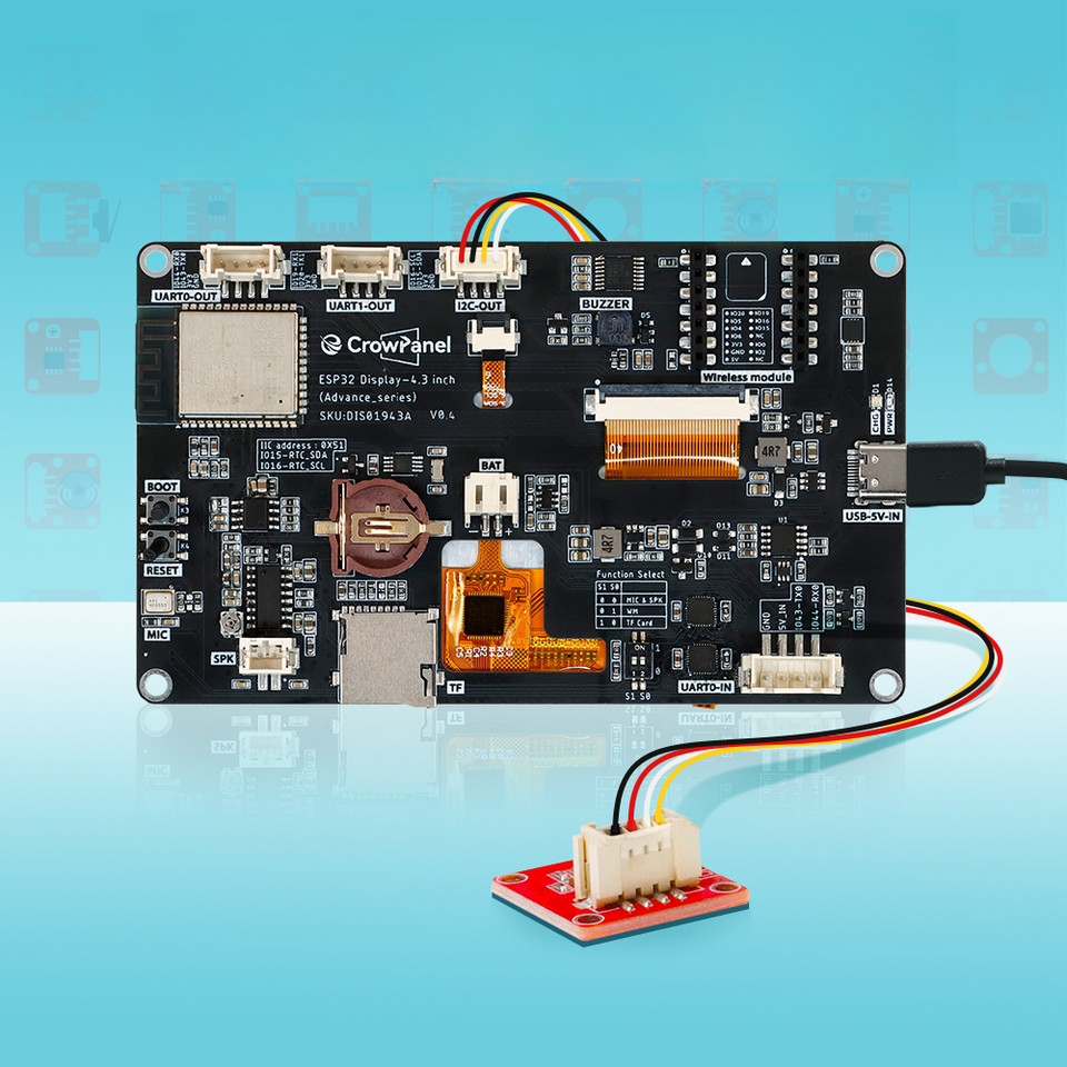 Jual CrowPanel Advance -4.3 inch ESP32 HMI Display IPS Smart AI Touch ...
