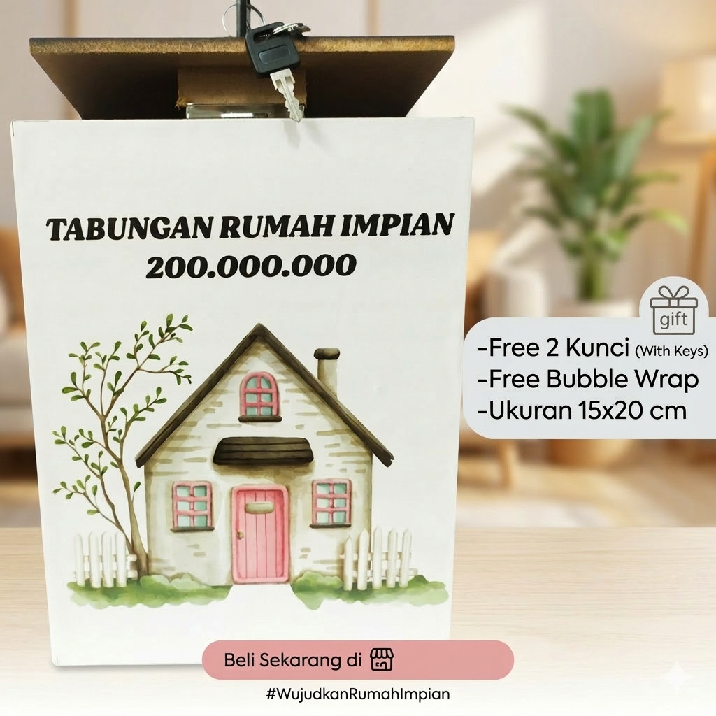 Jual Celengan Target Rumah Impian 100juta Ukuran Jumbo Besar 15x20 Anti ...