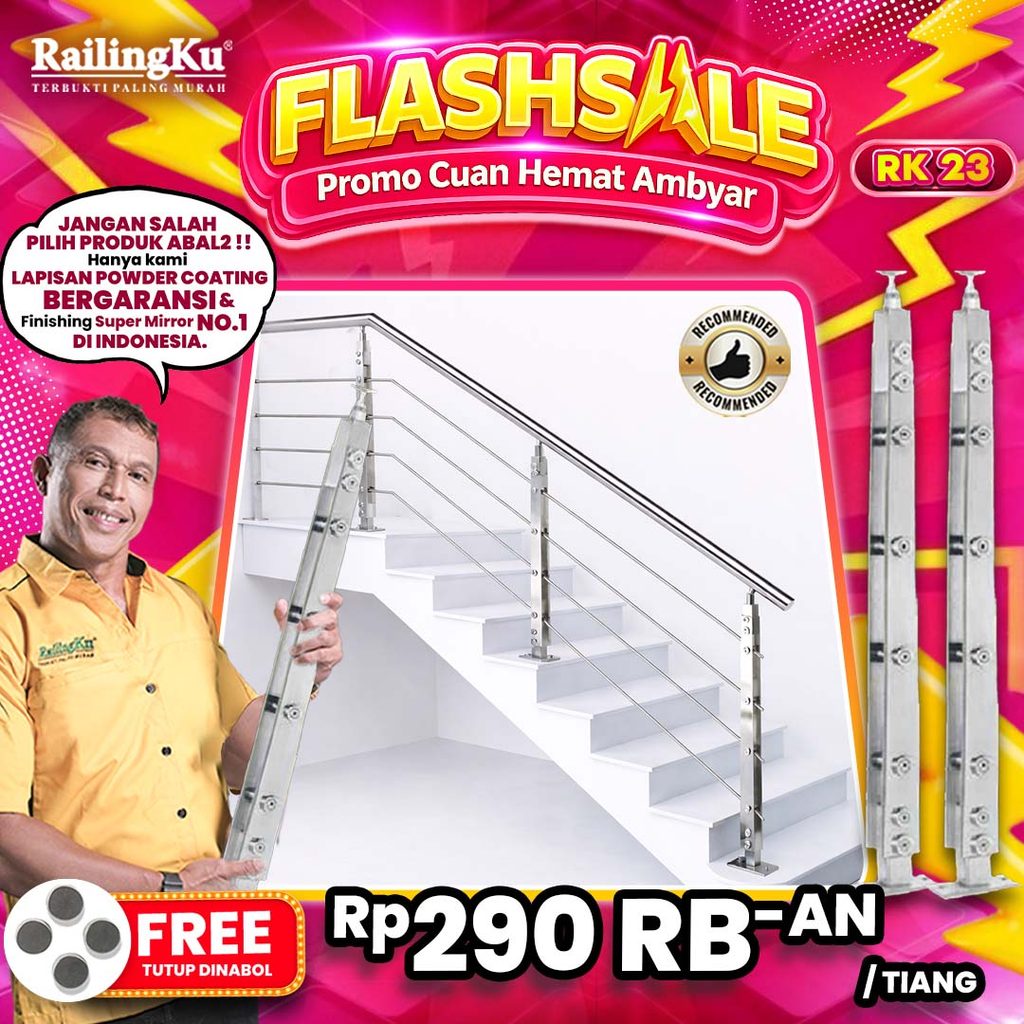 Jual Railing Tangga Stainless Plate Minimalis Railingku [FLASH SALE ...