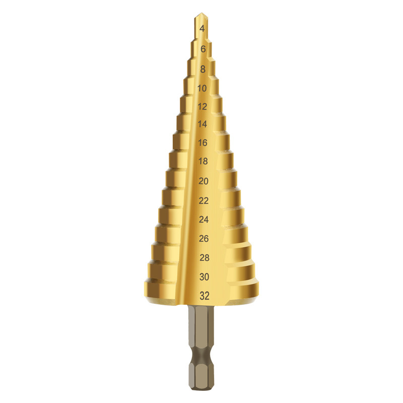 Jual Titanium Step Drill Bit High Speed Stepped Drill Set Saw Drill ...