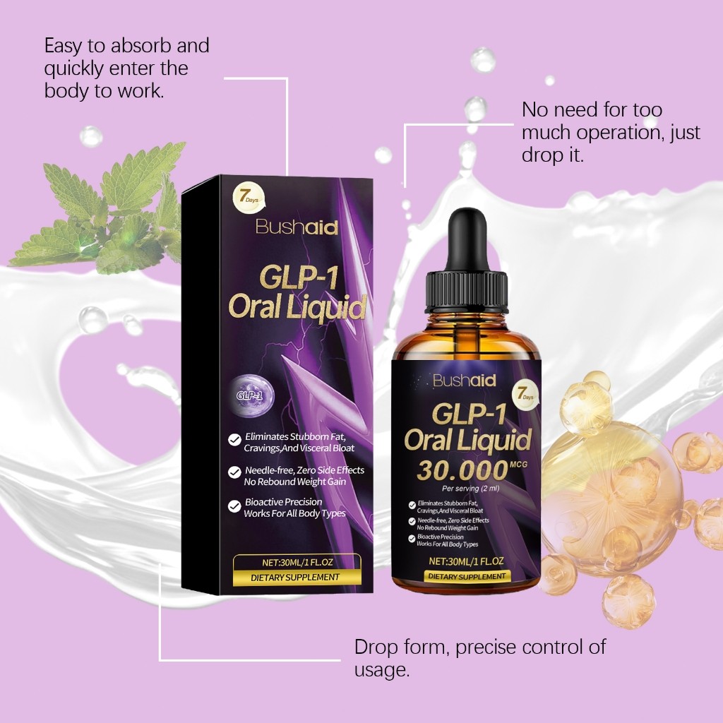 Bushaid Glp-1 Oral Liquid 30ml Diet Drop Suplemen Pelangsing Usus Vitamin B1 Peppermint Formula Lembut Untuk Pemakaian Jangka Panjang Obat Pelangsing 