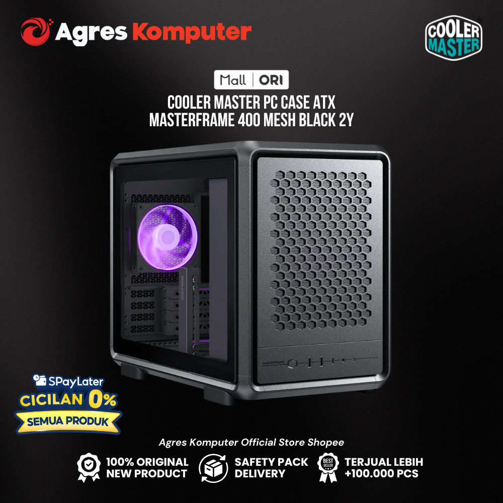 Jual COOLER MASTER PC CASE ATX MASTERFRAME 400 MESH BLACK 2Y MF400M ...