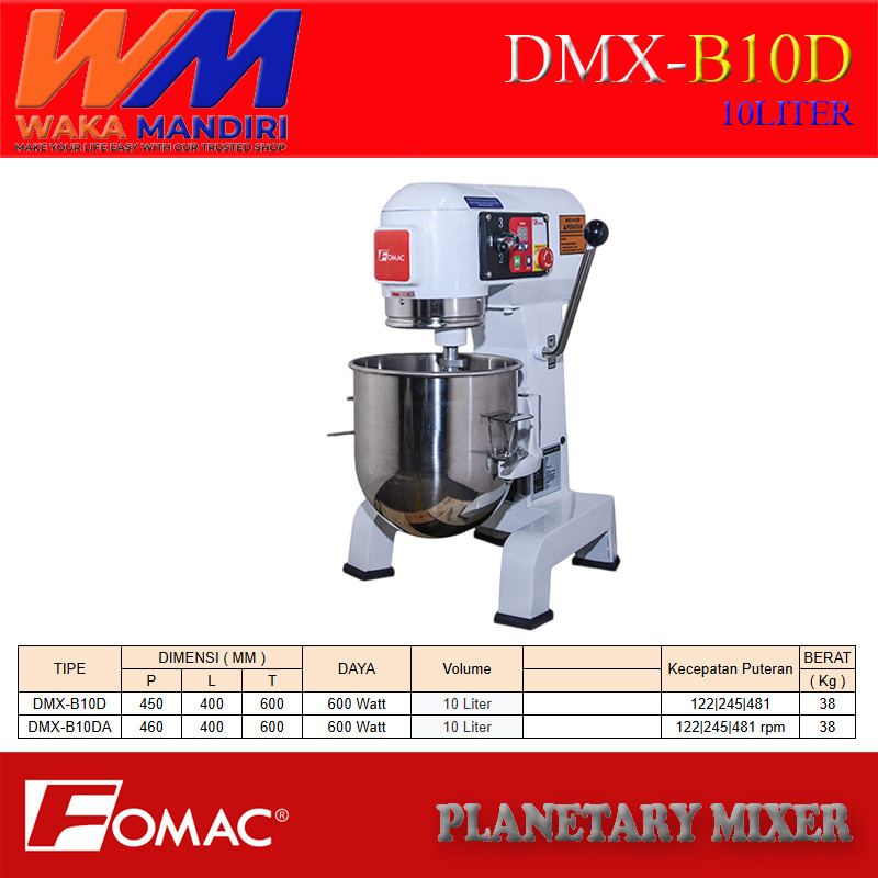 Jual Planetary Mixer FOMAC DMX-B10D – Mixer Adonan Roti & Kue | Shopee ...