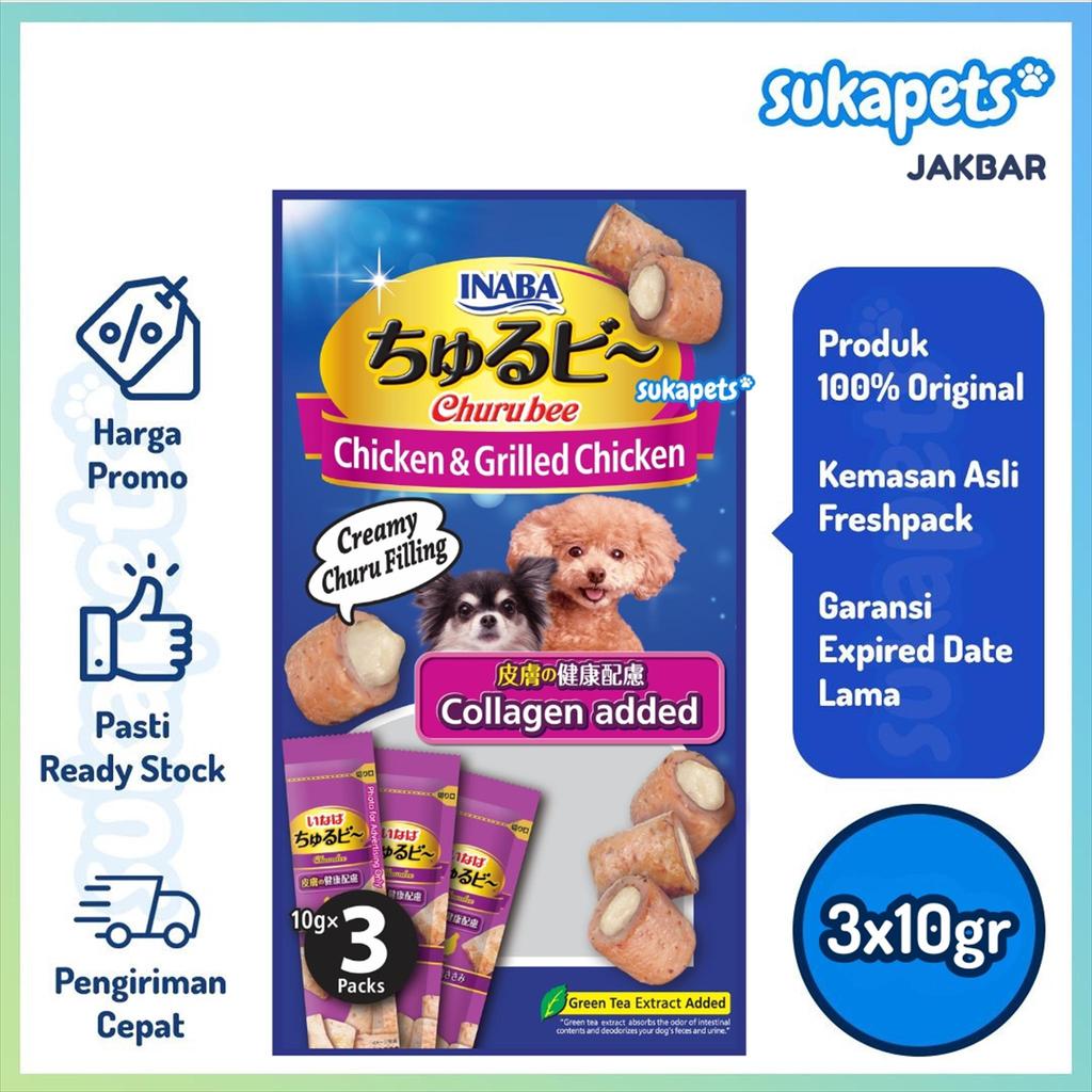 Jual Inaba Churu Bee Grilled Chicken Fillet Collagen Snack Anjing ...