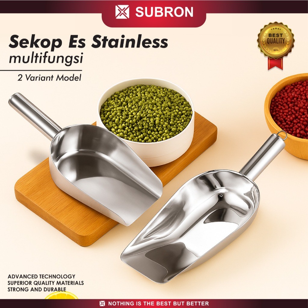 Jual SUBRON Sekop Es Ice Cube Tepung Beras Gula Topping Kacang-Kacangan ...