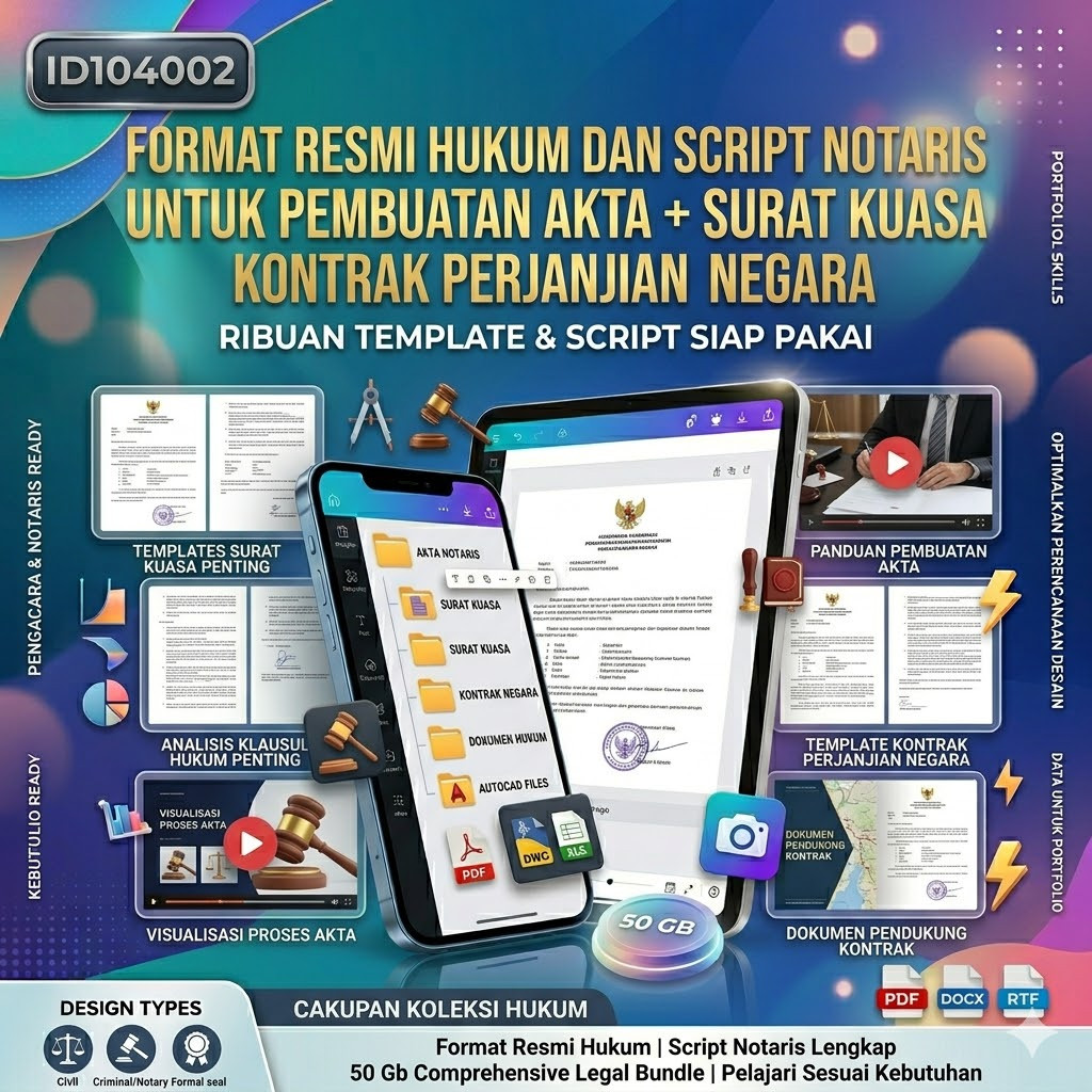 Jual ID104002 - Format Resmi Hukum Dan Script Notaris Untuk Pembuatan ...