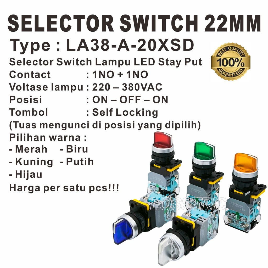 Jual Selector Switch Lampu LED (STAY PUT) 3 POSISI 22MM | Shopee Indonesia