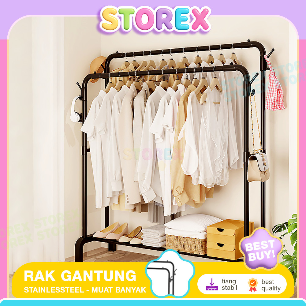Jual Storex Stand Hanger Baju Besi Premium Rak Gantungan Pakaian ...