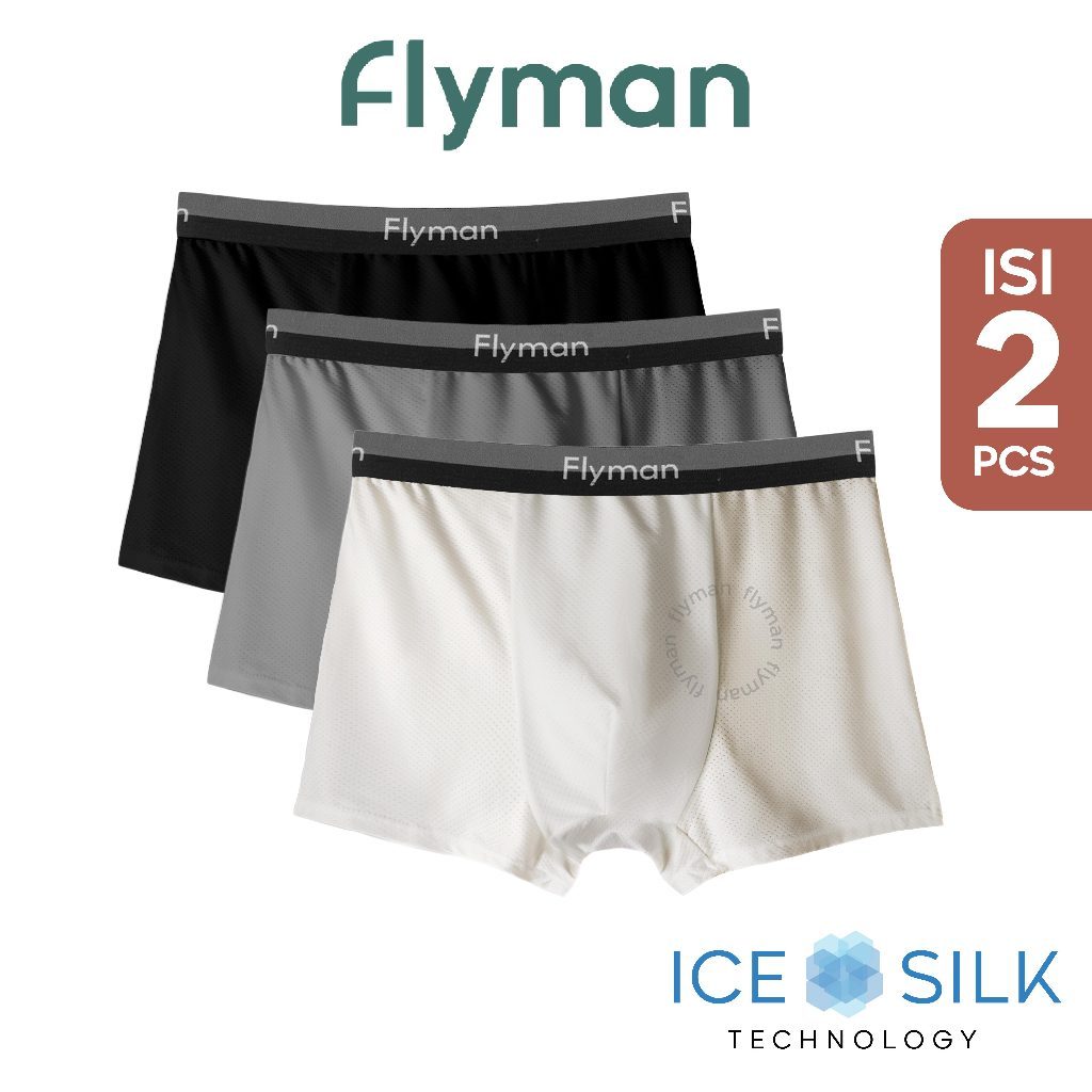 Jual Flyman Celana Dalam Boxer Pria Soft Mesh 2 pcs FM 3385 | Shopee ...