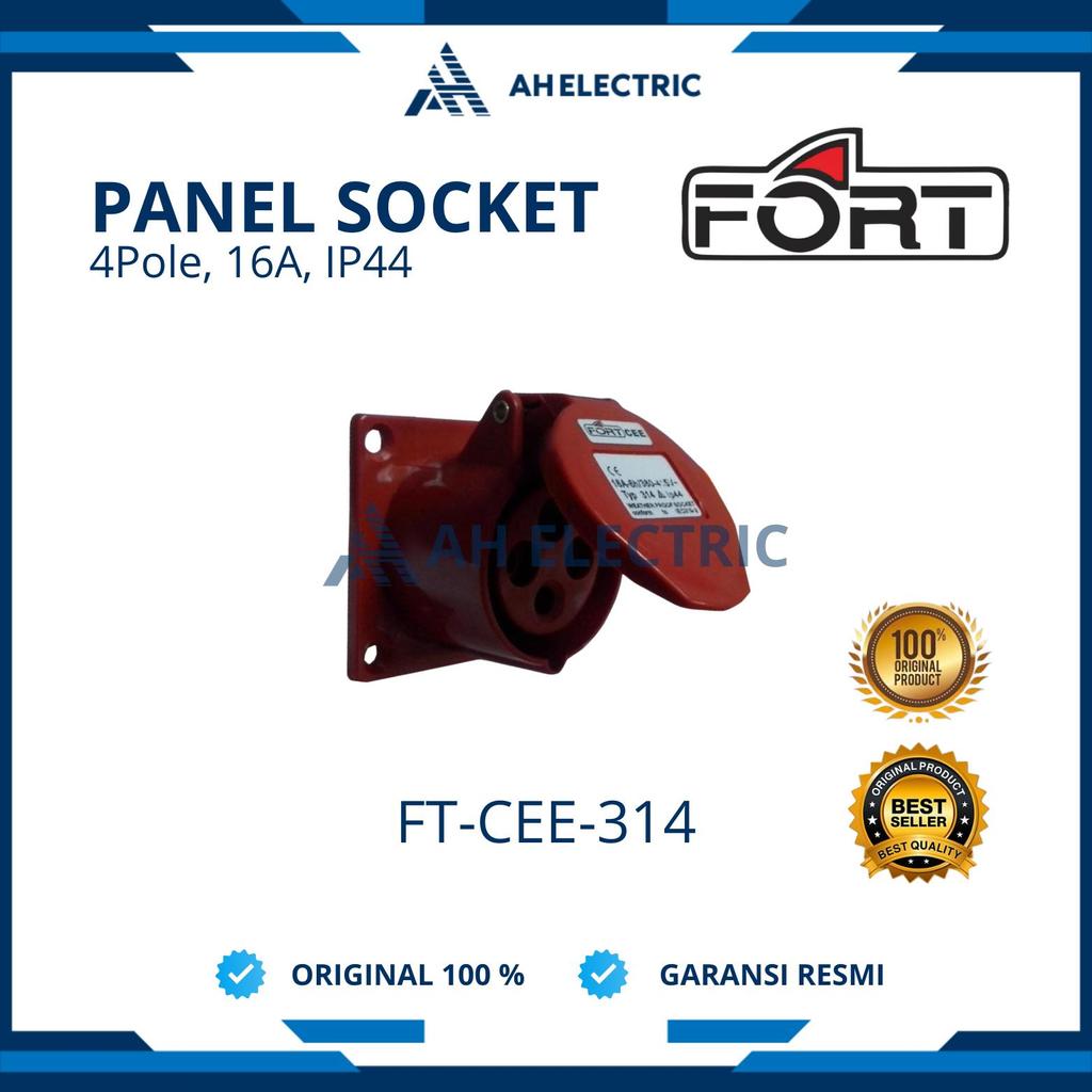 Jual FORT Panel Socket FT-CEE-314 4P 16A IP44 | Industrial Panel Socket ...
