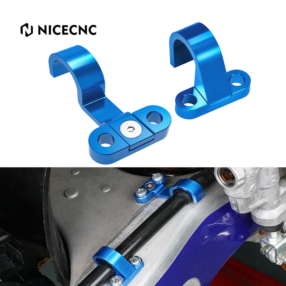 Staffa Guida Tubo Freno Posteriore Per Yamaha WR250F/WR450F/WR426F &ndash; Morsetto In Alluminio Blu