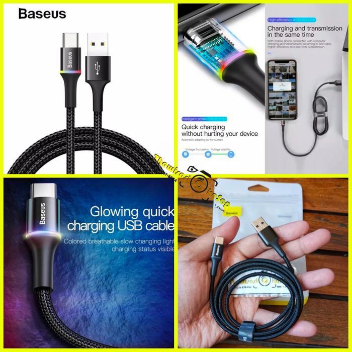 Jual Kabel Data LED Baseus Type-C USB C Halo Fast Charging 1M Braided ...