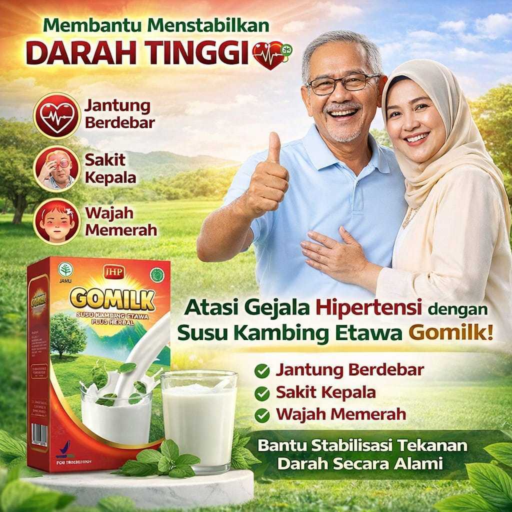 Susu Membantu Menstabilkan Darah Tinggi Jantung Berdebar Sakit Kepala Wajah Memerah GOMILK Susu Kambing Etawa Plus Herbal 02