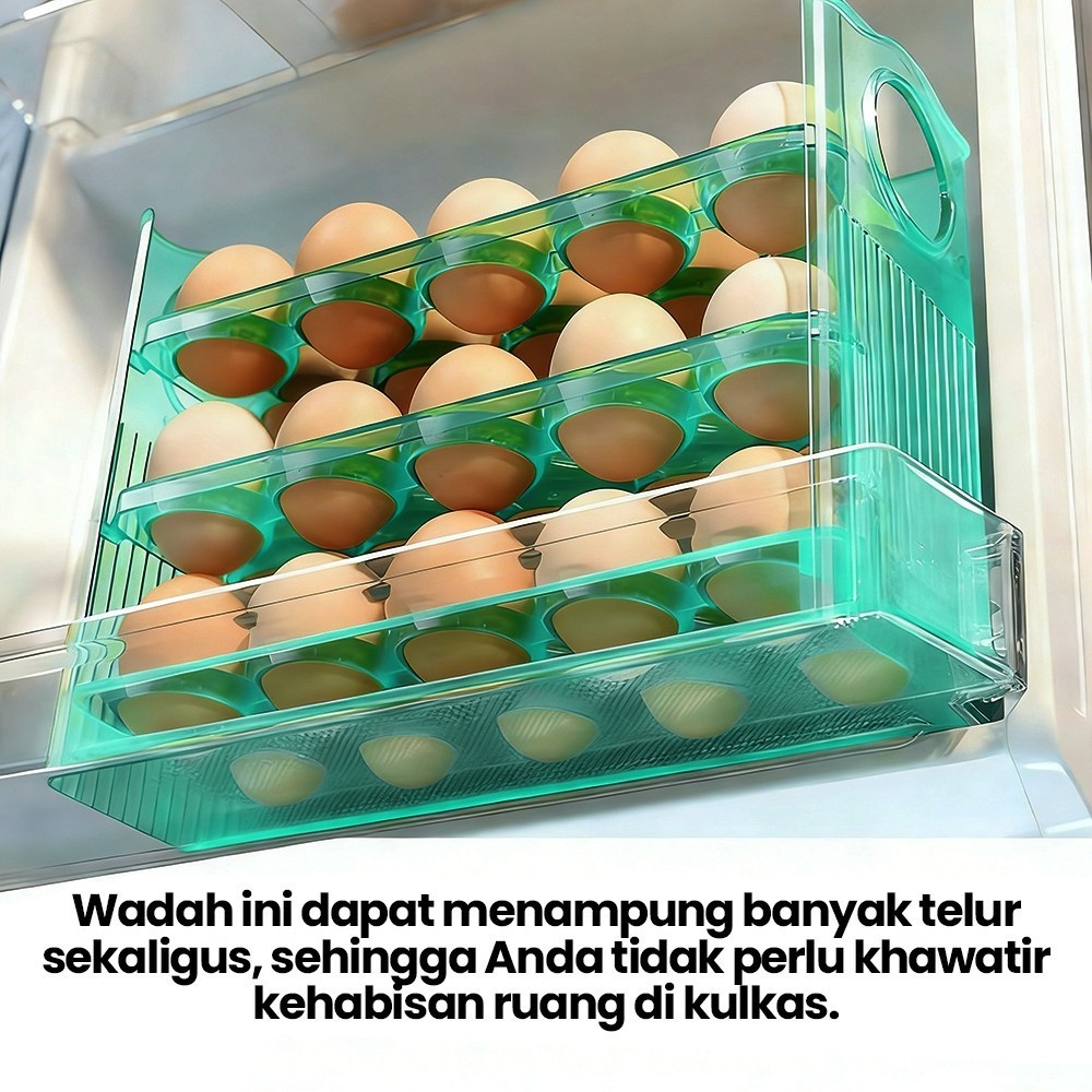 Jual Rak Penyimpanan Telur 3 Tingkat Susun Pintu Kulkas Container Box ...
