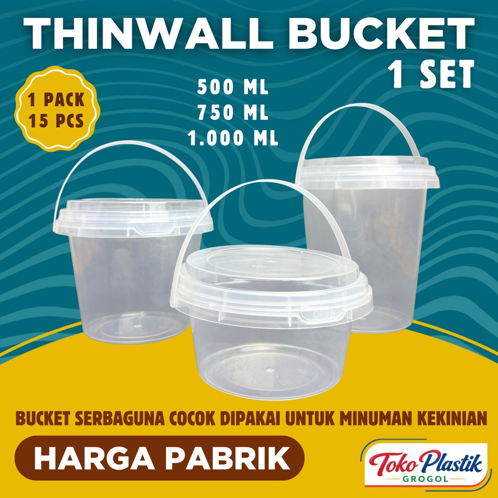 Jual Thinwall ember bucket kurma, buah, es ukuran 500 ml / 750 ml ...